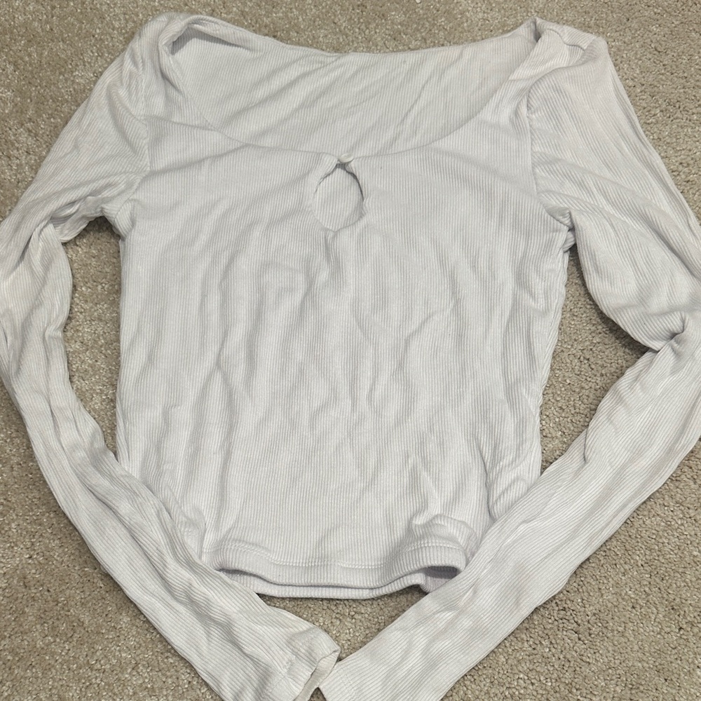 Women's White Long Sleeve Top